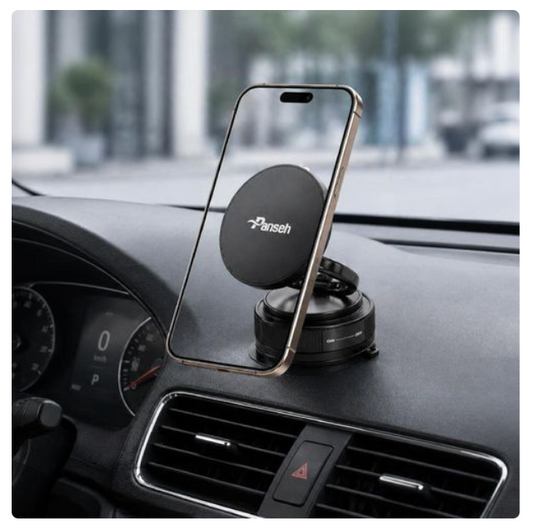 Panseh PH-002 Magnetic Suction Car Phone Holder — Vacuum Dashboard Mount | 360° Rotation