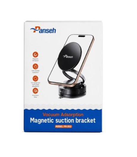 Panseh PH-002 Magnetic Suction Car Phone Holder — Vacuum Dashboard Mount | 360° Rotation
