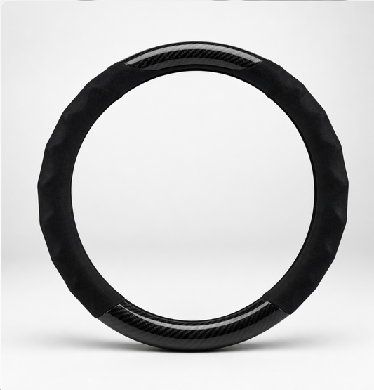 Premium Carbon Fiber Steering Wheel Cover – Anti-Slip, Luxury Grip