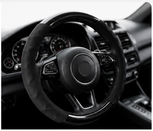 Premium Carbon Fiber Steering Wheel Cover – Anti-Slip, Luxury Grip